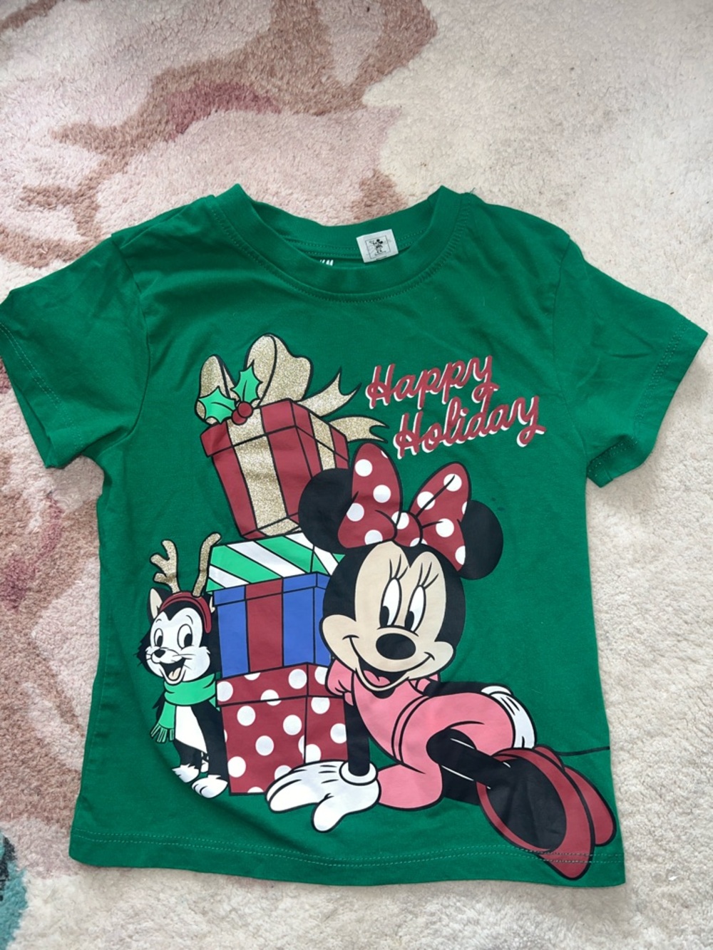 H&M x Disney Green Minnie Mouse 'Happy Holiday' Tee